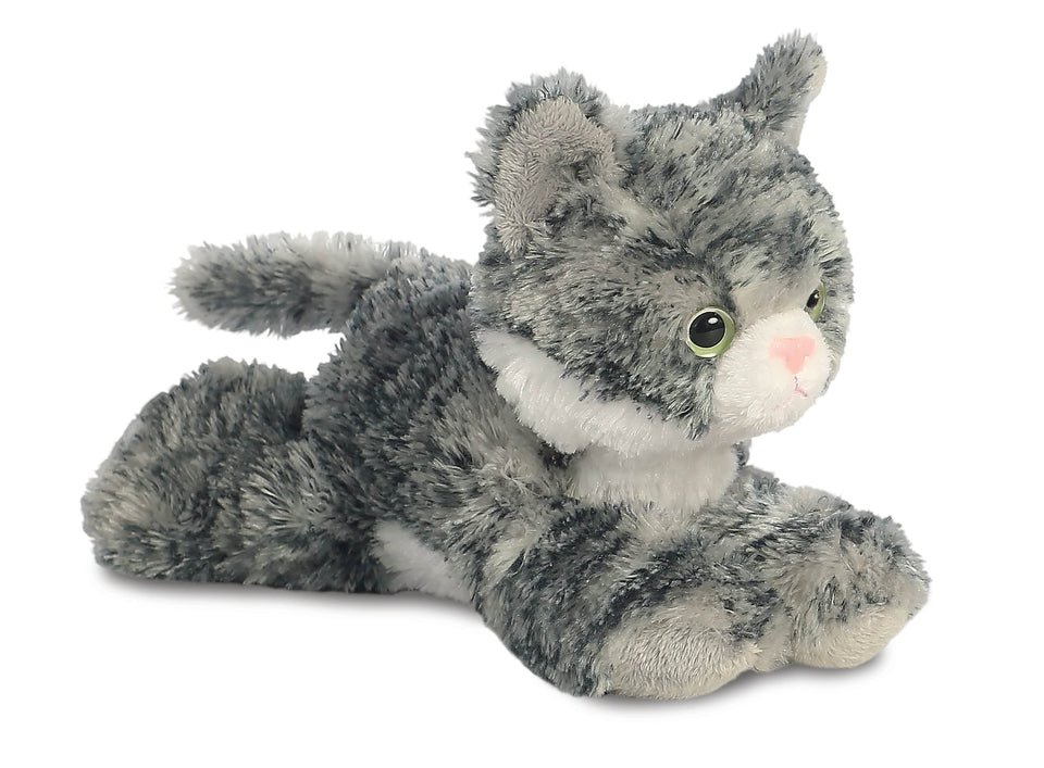 AURORA PLUSH 8" LILY SILVER GREY TABBY CAT SOFT TOY TEDDY
