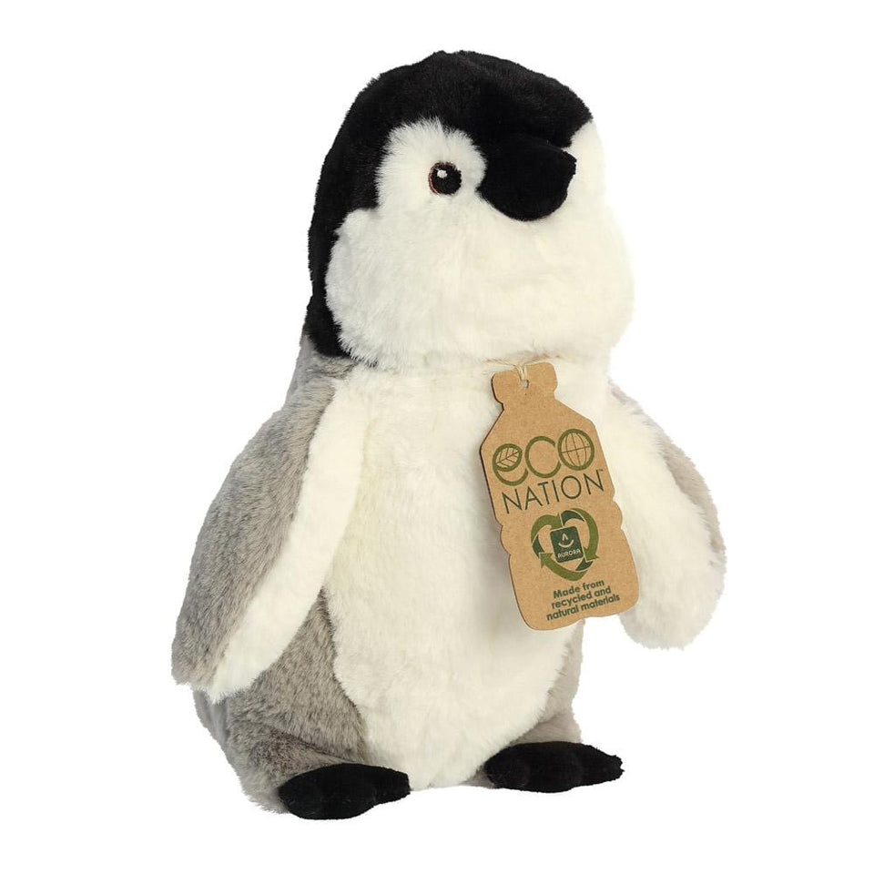 AURORA PLUSH ECO NATION PENGUIN CUDDLY SOFT TOY TEDDY RECYCLED PLASTICS