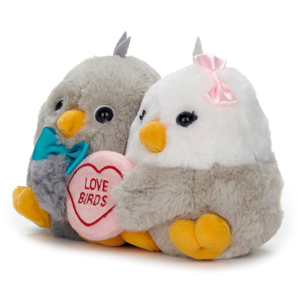 SWIZZELS LOVE HEARTS 18CM BIRDS LOVEBIRDS PLUSH SOFT CUDDLY TOY TEDDY