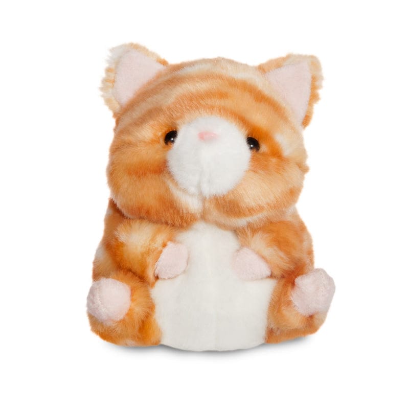 AURORA ROLLY PETS 5" POPPY ORANGE TABBY CAT CUDDLY PLUSH SOFT TOY