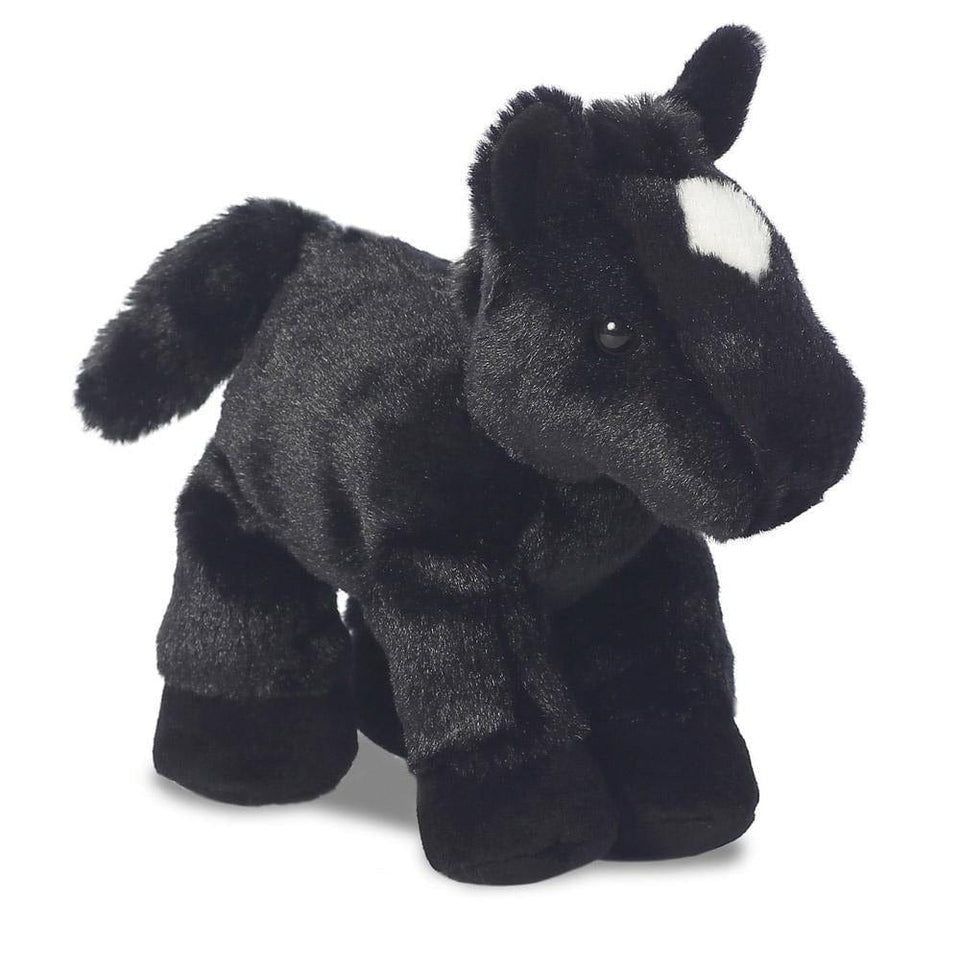 AURORA PLUSH MINI FLOPSIE BEAU BLACK HORSE SOFT TOY TEDDY