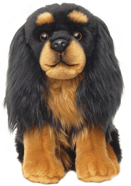 FAITHFUL FRIENDS KING CHARLES CAVALIER SPANIEL DOG BLACK & TAN SOFT PLUSH TOY