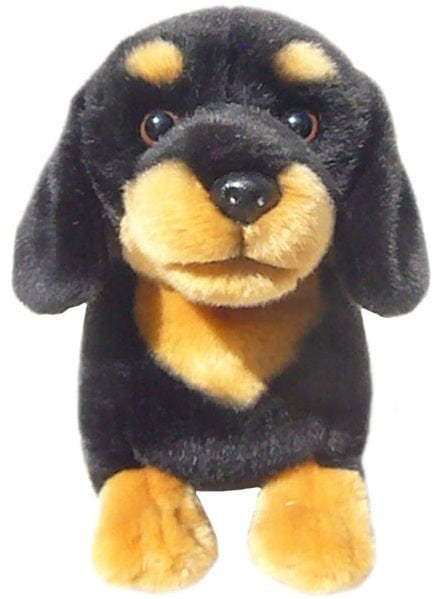 FAITHFUL FRIENDS DACHSHUND DOG BLACK & TAN 12" CUDDLY SOFT PLUSH TOY