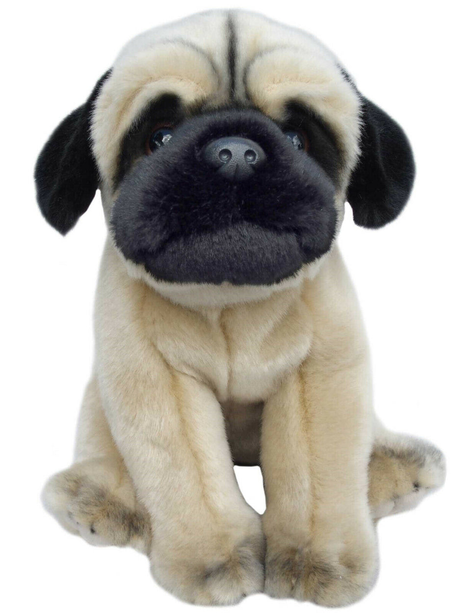 FAITHFUL FRIENDS PLUSH 12" PUG BLACK OR FAWN CUDDLY SOFT TOY DOG TEDDY