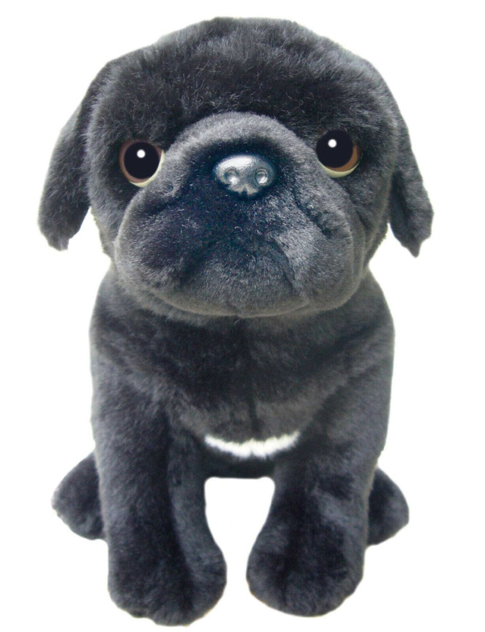 FAITHFUL FRIENDS PLUSH 12" PUG BLACK OR FAWN CUDDLY SOFT TOY DOG TEDDY
