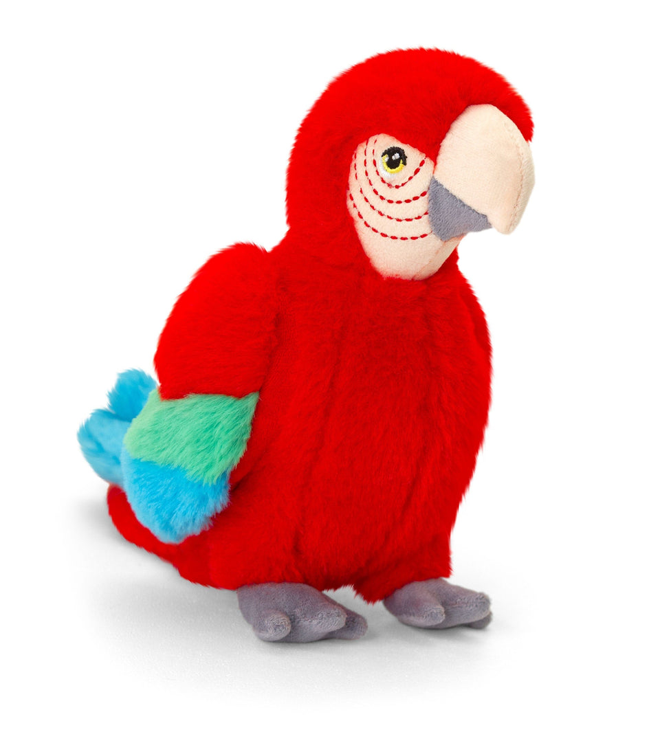 KEELECO 20cm PARROT SOFT CUDDLY PLUSH TOY BIRD WILDLIFE