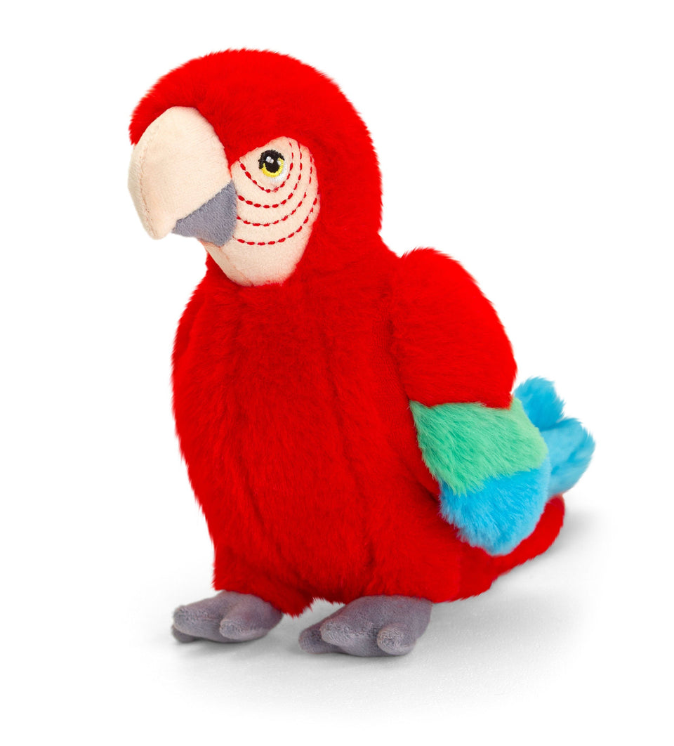 KEELECO 20cm PARROT SOFT CUDDLY PLUSH TOY BIRD WILDLIFE