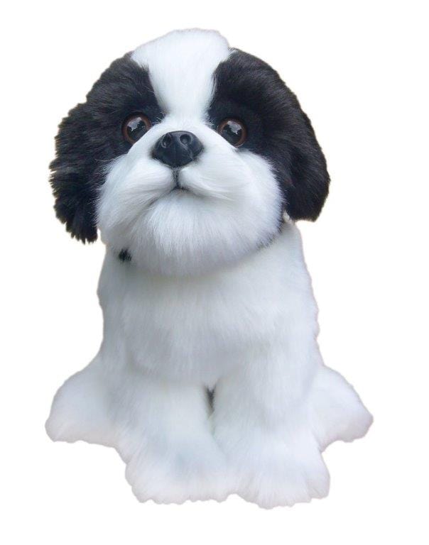 FAITHFUL FRIENDS 12" BLACK & WHITE SHIH TZU DOG PLUSH CUDDLY SOFT TOY TEDDY