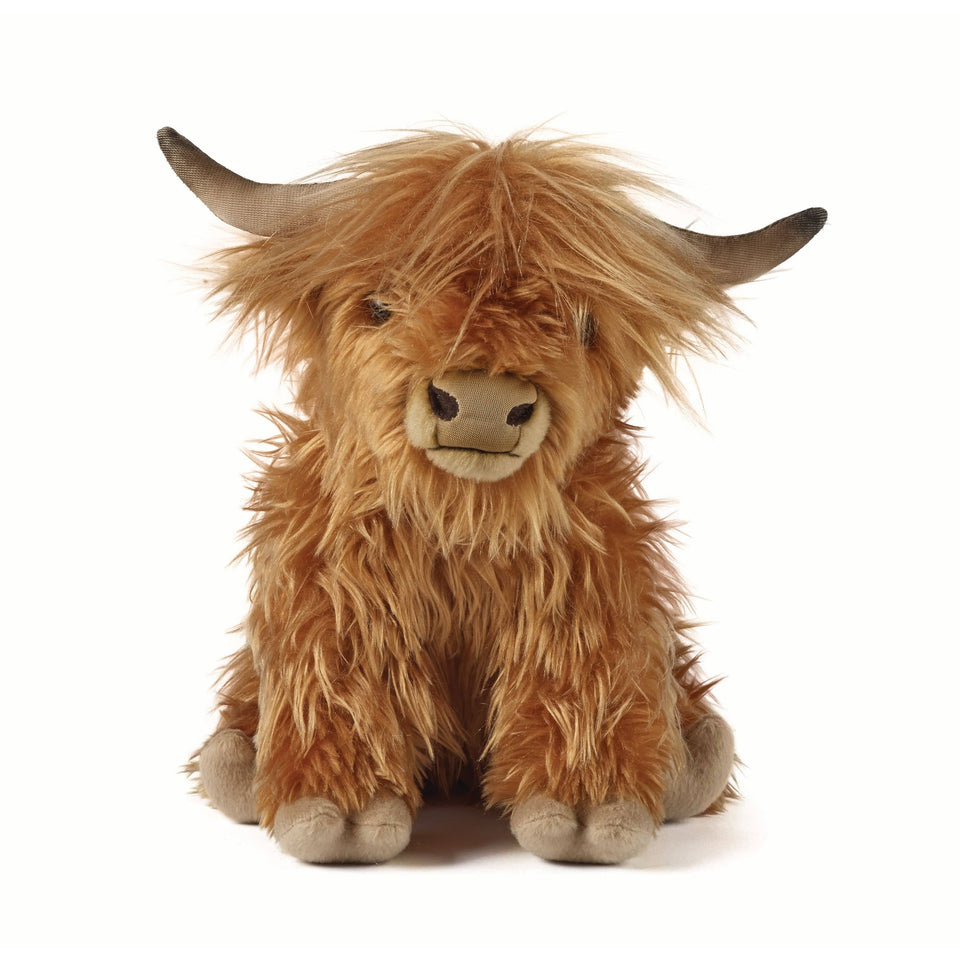LIVING NATURE HIGHLAND COW WITH SOUND SOFT CUDDLY PLUSH TOY TEDDY