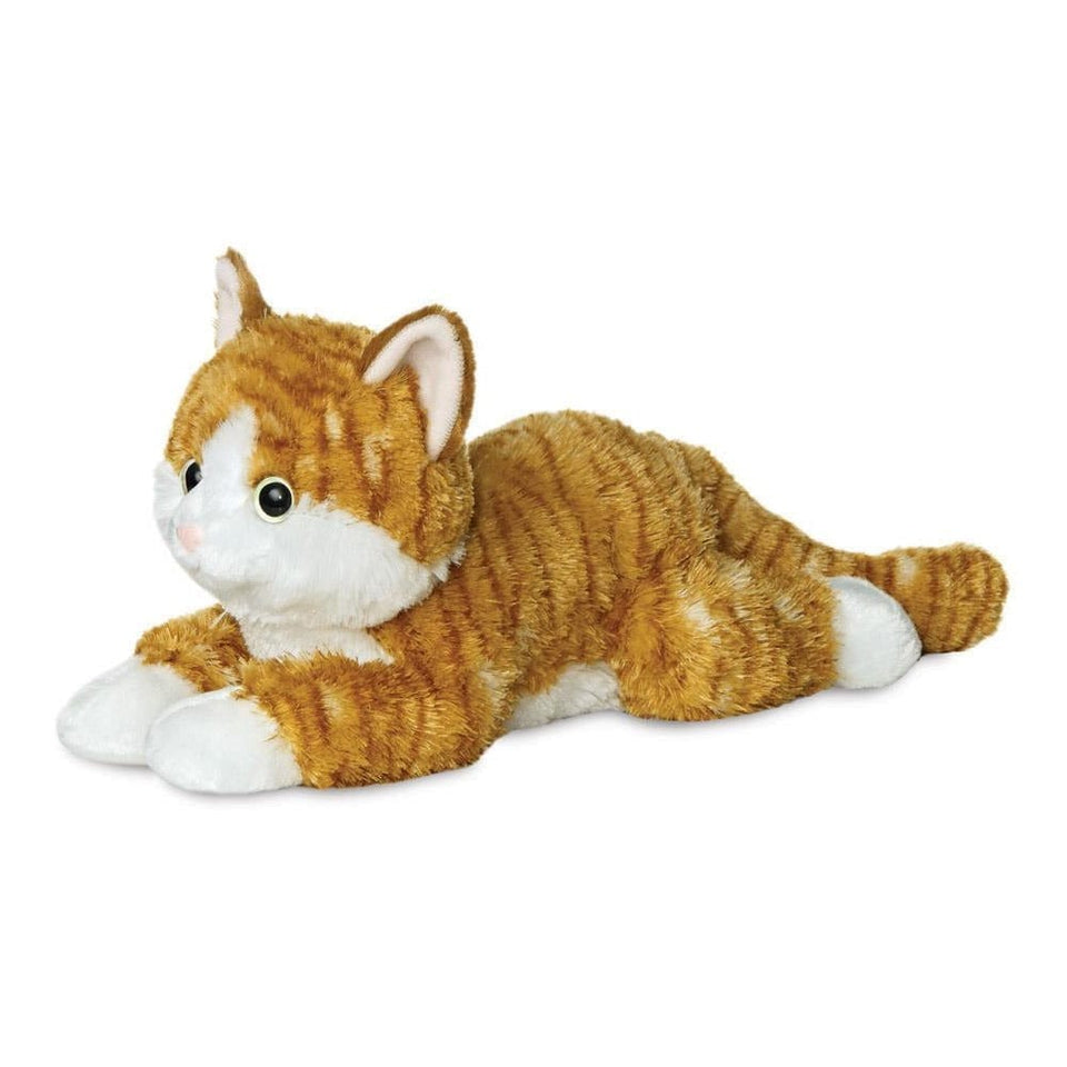 AURORA 12" FLOPSIE PLUSH CHESTER GINGER TABBY CAT SOFT TOY TEDDY