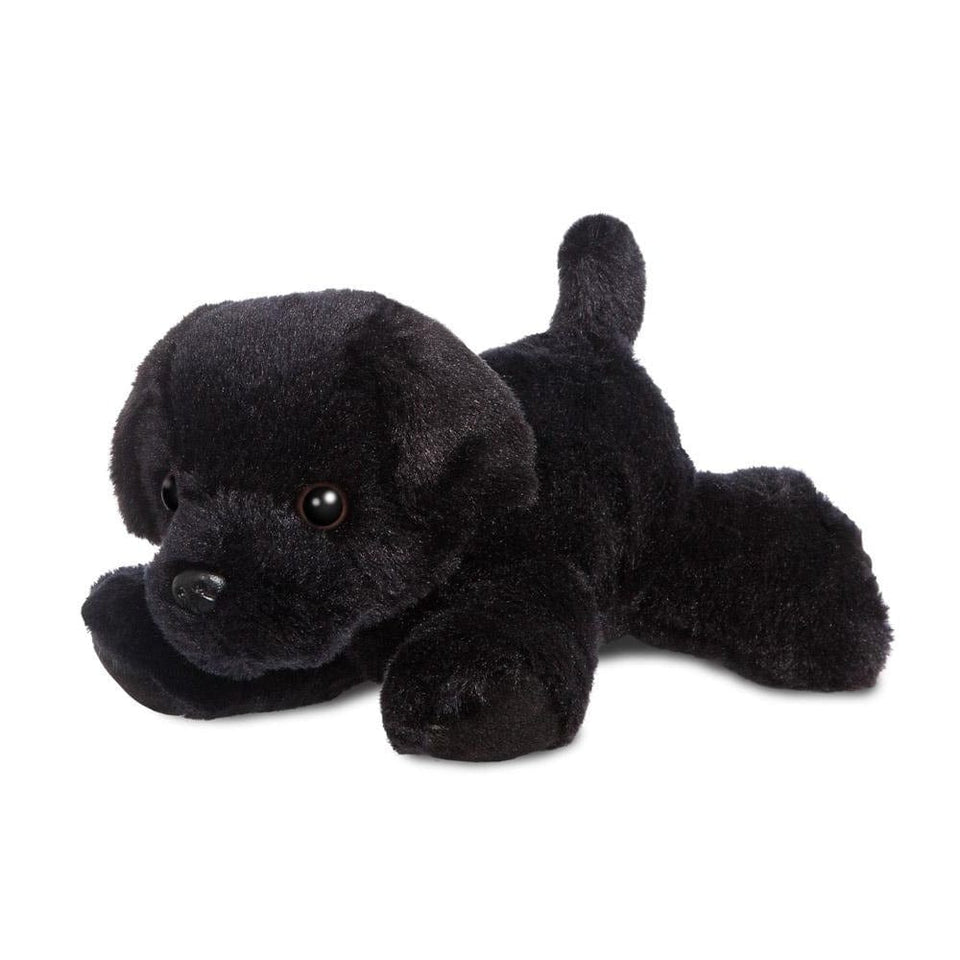 AURORA MINI FLOPSIE 8" PLUSH BLACK LABRADOR CUDDLY SOFT TOY PUPPY DOG