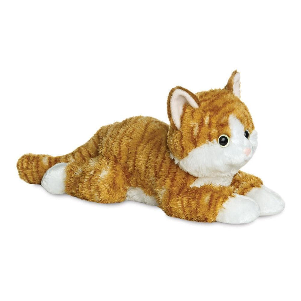 AURORA 12" FLOPSIE PLUSH CHESTER GINGER TABBY CAT SOFT TOY TEDDY
