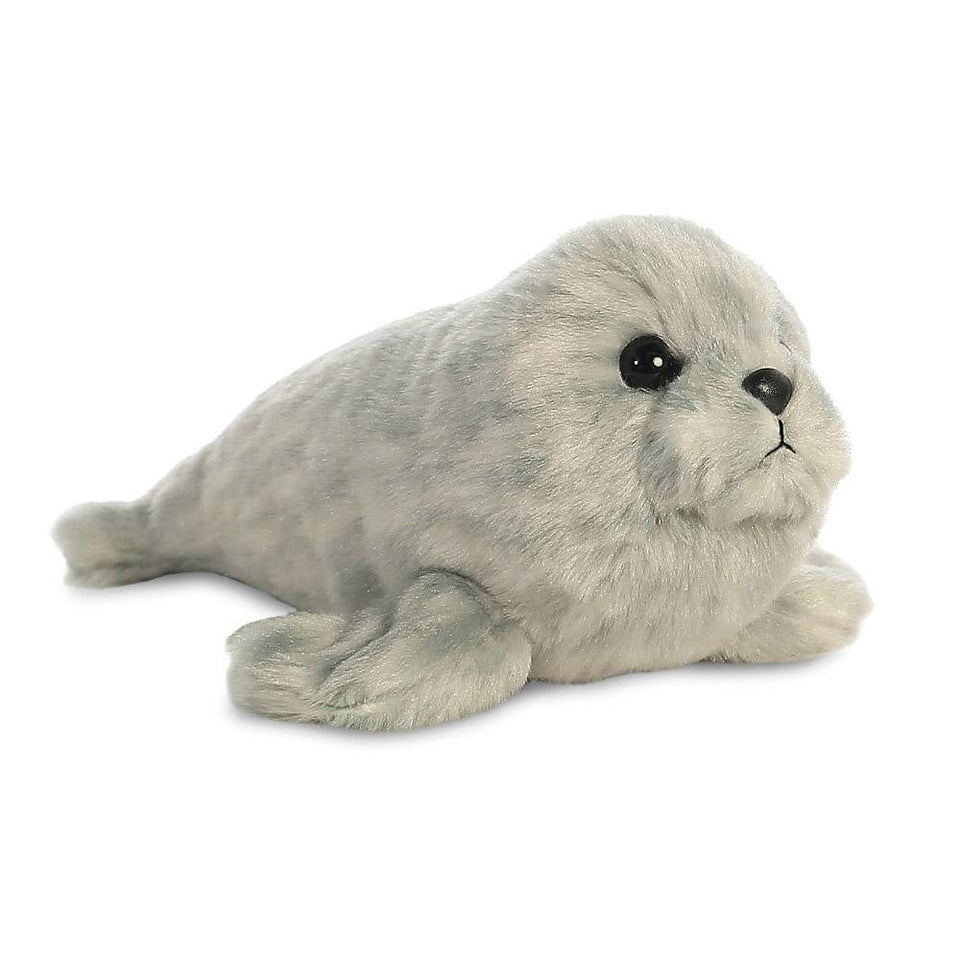 AURORA MINI FLOPSIE PLUSH GREY HARBOUR SEAL PUP SOFT TOY TEDDY