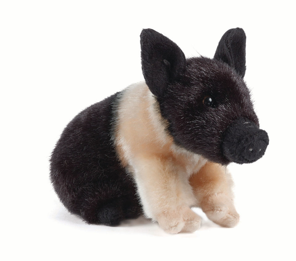 LIVING NATURE PIG BLACK AND PIG CUTE PLUSH 20cm SOFT CUDDLY TOY