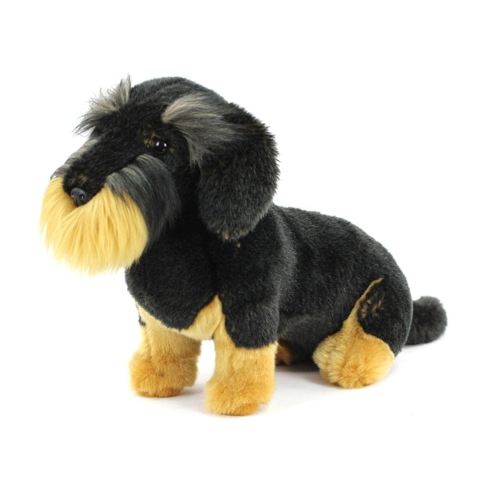 LIVING NATURE WIRE HAIRED DACHSHUND SOFT CUDDLY STUFFED PLUSH TOY TEDDY