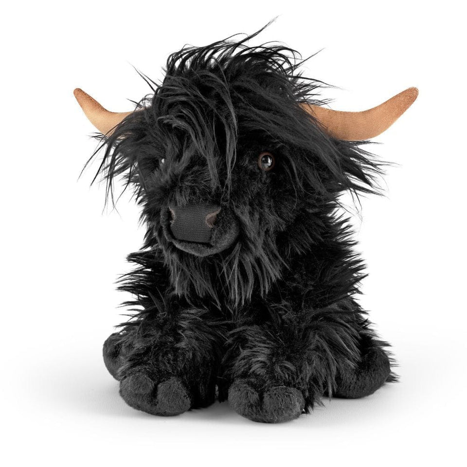 LIVING NATURE BLACK HIGHLAND COW SOFT CUDDLY PLUSH TOY TEDDY