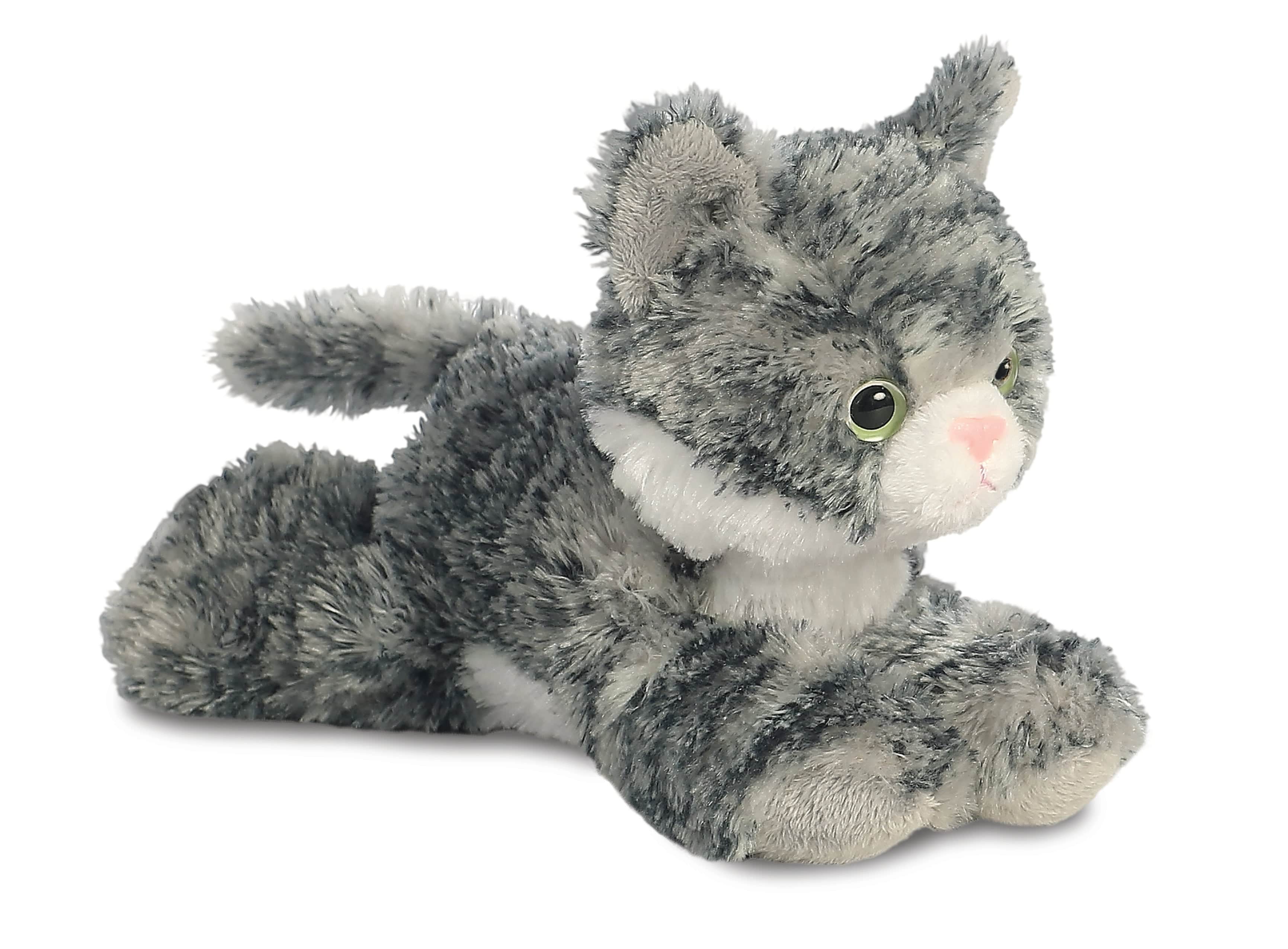 AURORA PLUSH 8 LILY SILVER GREY TABBY CAT SOFT TOY TEDDY Kingdom of Toys UK