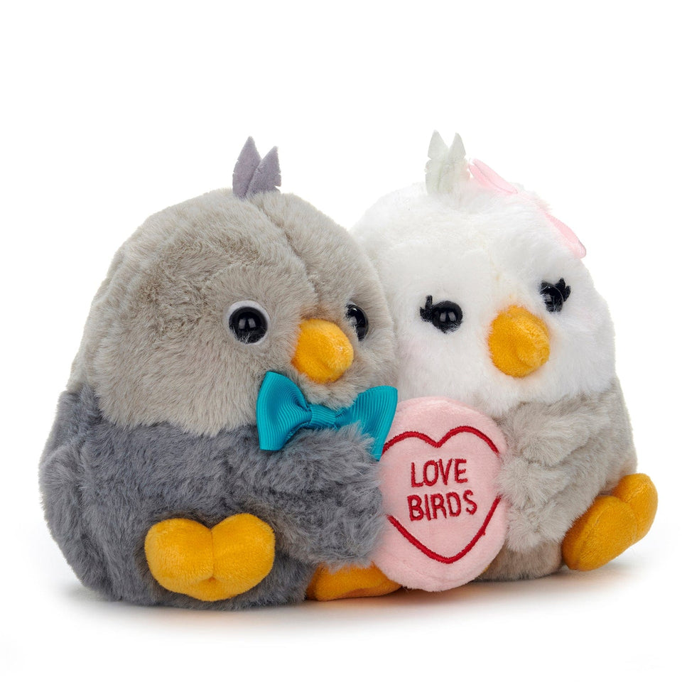 SWIZZELS LOVE HEARTS 18CM BIRDS LOVEBIRDS PLUSH SOFT CUDDLY TOY TEDDY