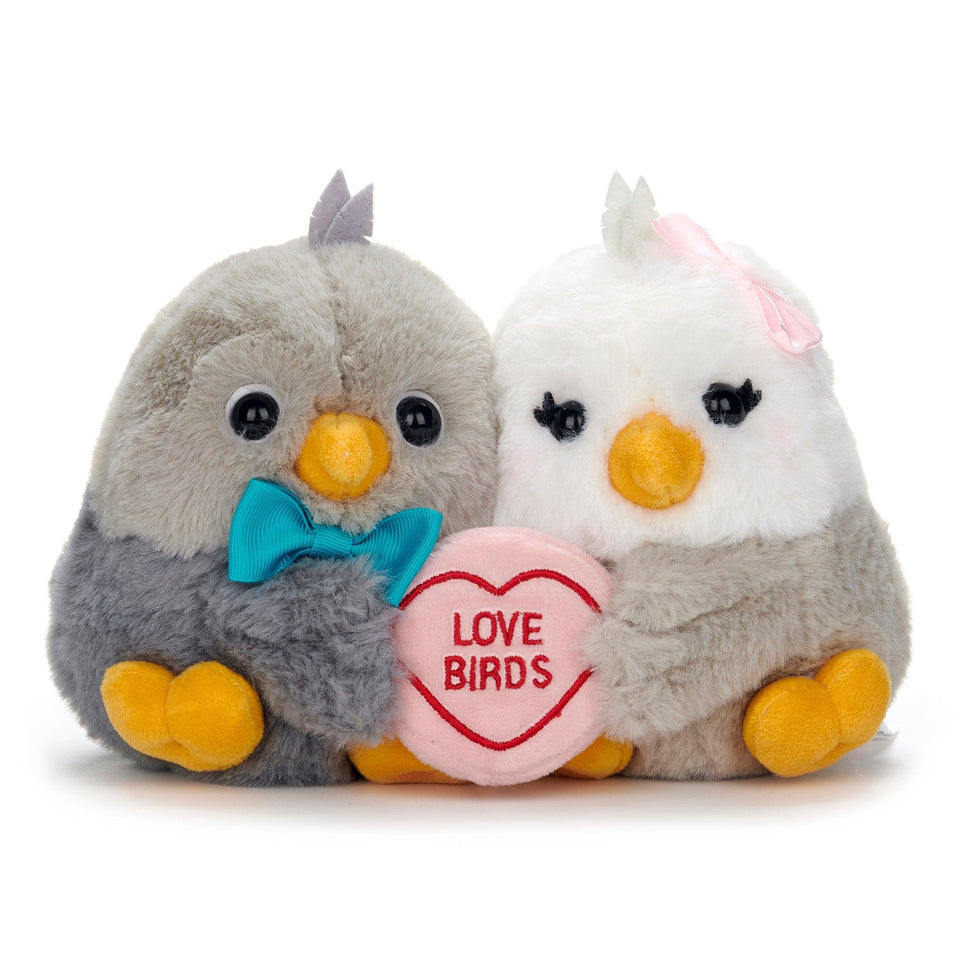 SWIZZELS LOVE HEARTS 18CM BIRDS LOVEBIRDS PLUSH SOFT CUDDLY TOY TEDDY