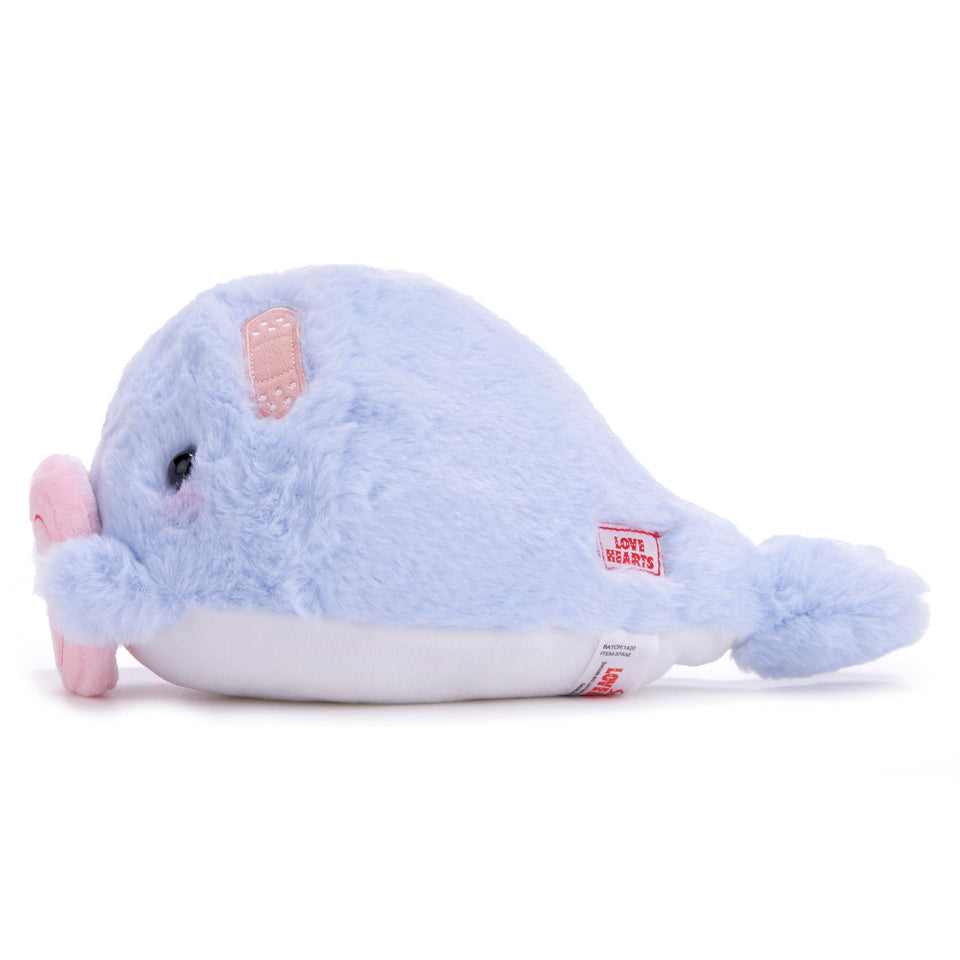 LOVE HEARTS 18CM GET WHALE SOON PLUSH SOFT CUDDLY TOY