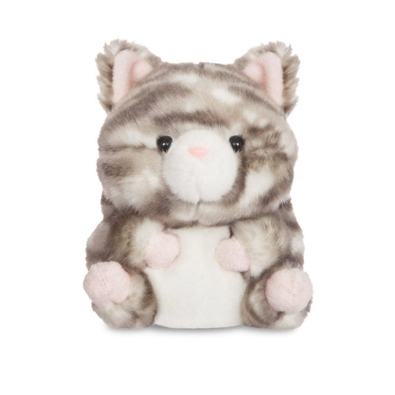 AURORA ROLLY PETS 5" LUCKY GREY TABBY CAT CUDDLY PLUSH SOFT TOY