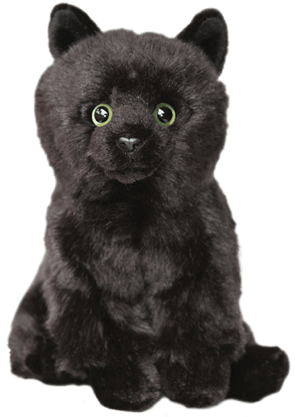 FAITHFUL FRIENDS BLACK CAT 12" SOFT CUDDLY PLUSH KITTEN TOY TEDDY