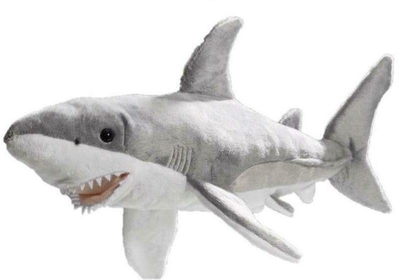 PLUSH GREAT WHITE SHARK 29CM SOFT TOY TEDDY KINGDOM OF TOYS