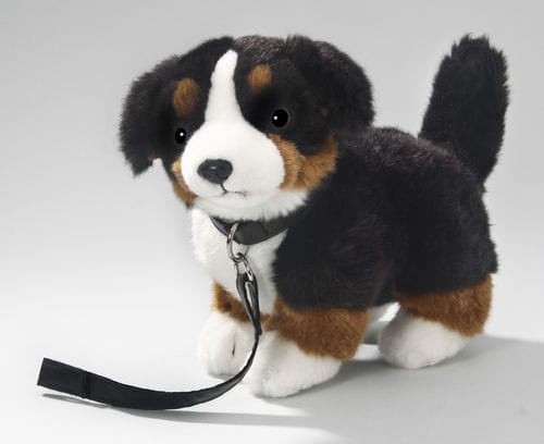 BERNESE MOUNTAIN DOG WITH LEAD 12" SOFT CUDDLY PLUSH SOFT TOY