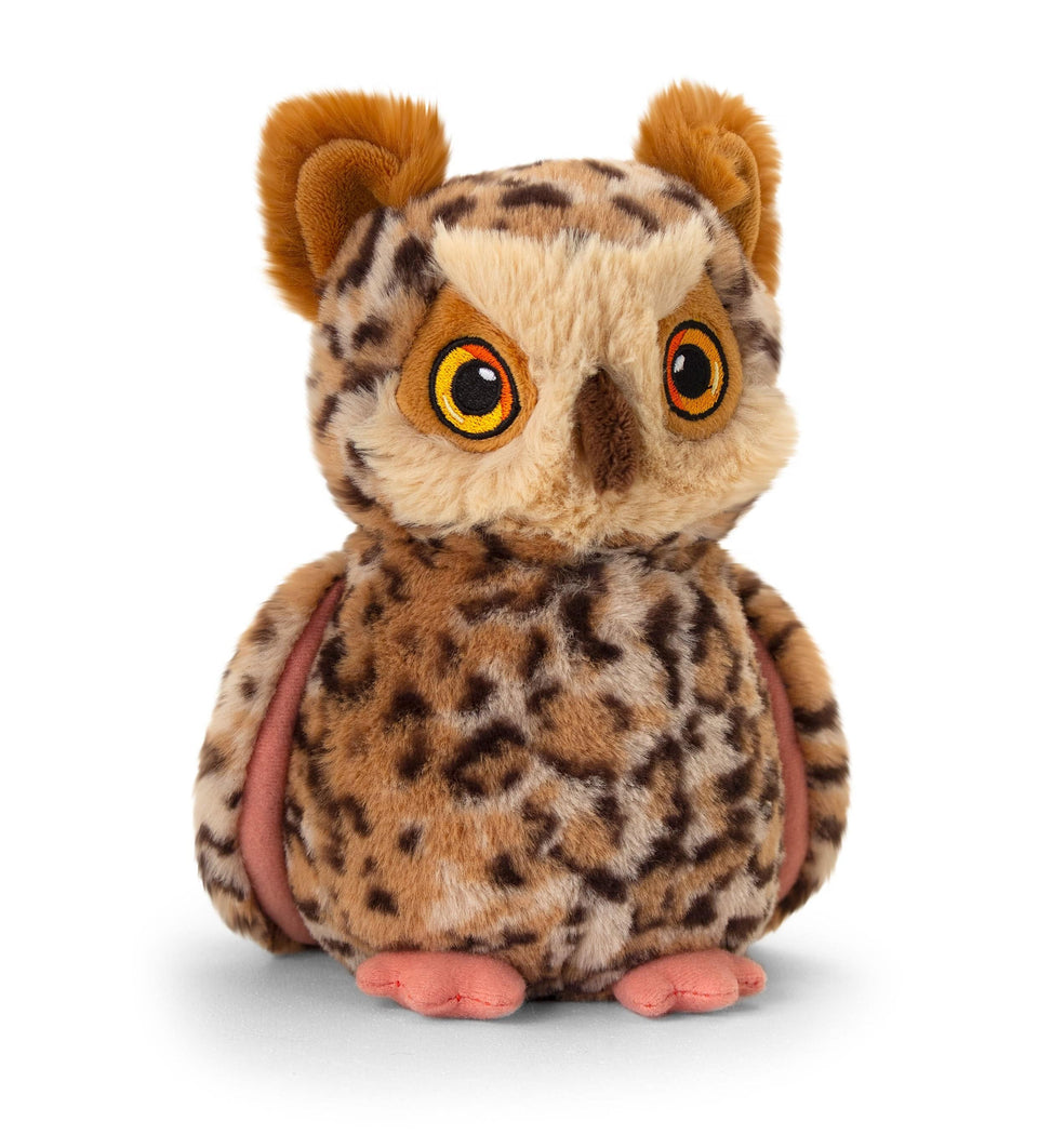 KEELECO OWL 19CM SOFT RECYCLED PLUSH CUDDLY QUALITY TOY