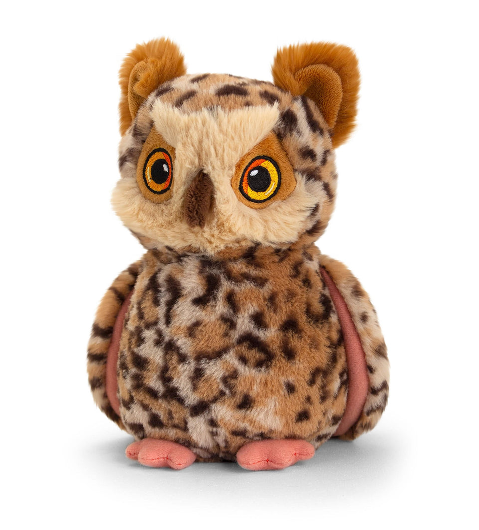 KEELECO OWL 19CM SOFT RECYCLED PLUSH CUDDLY QUALITY TOY