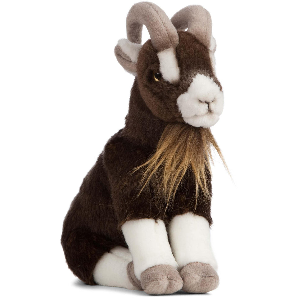 NEW LIVING NATURE BROWN GOAT SITTING SOFT TOY CUDDLY PLUSH