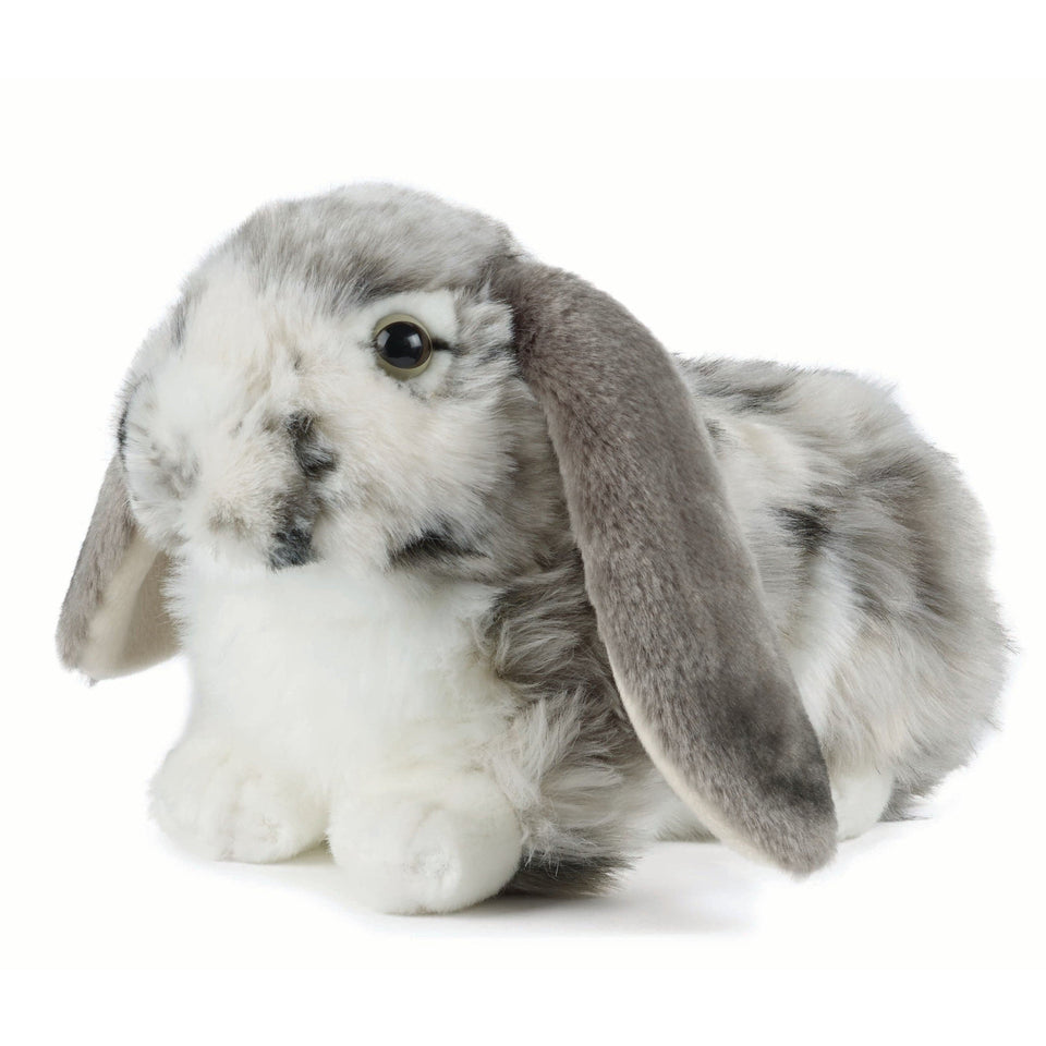 LIVING NATURE LARGE LOP EARED RABBIT GREY BUNNY SOFT PLUSH TOY